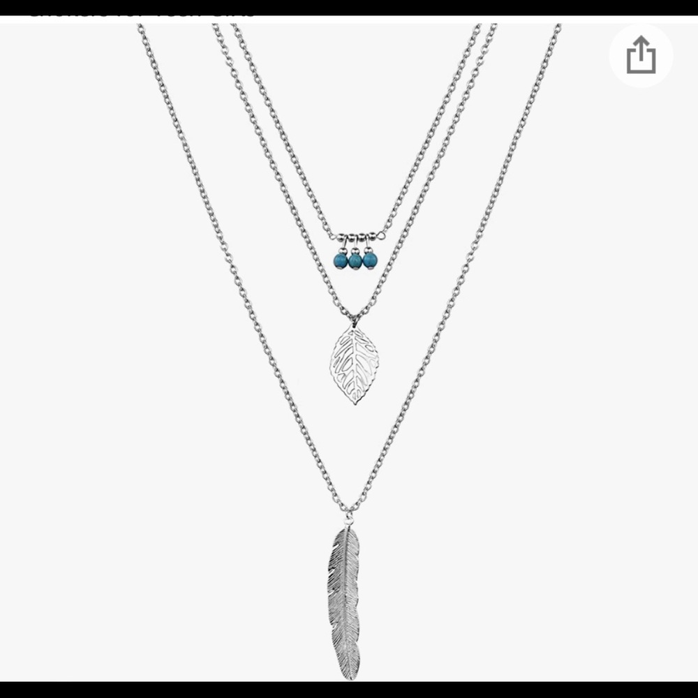 Silver layered necklace